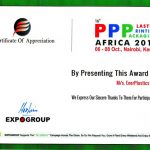 CERTIFICATE OF APPRECIATION 16TH PPPAFRICA 2012